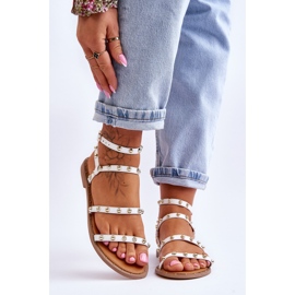 PG1 Női szandál dekoratív szegecsekkel Fehér Dorothy 1