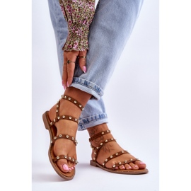 PG1 Női szandál dekoratív szegecsekkel Barna Dorothy 2