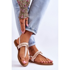 PG1 Női szandál lánccal bézs Jessica 2