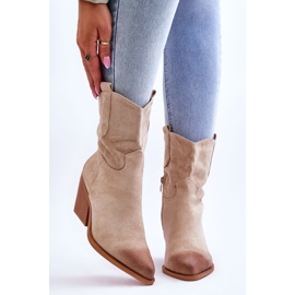 PG1 Sevilla bézs velúr cowboy csizma 1