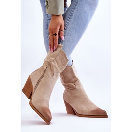 PG1 Sevilla bézs velúr cowboy csizma 2