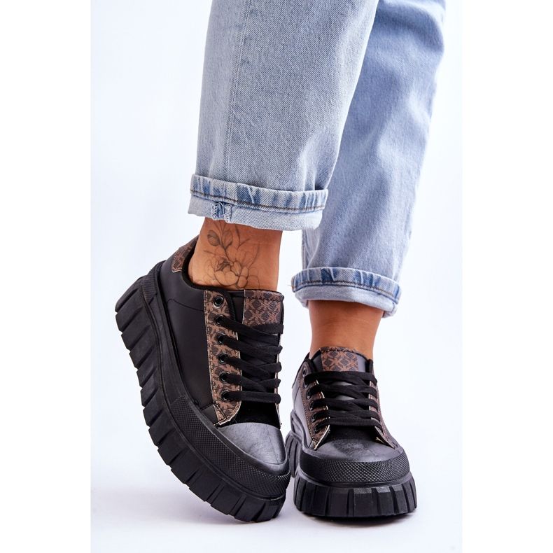 PG1 Női bőr tornacipő fekete Alison 1