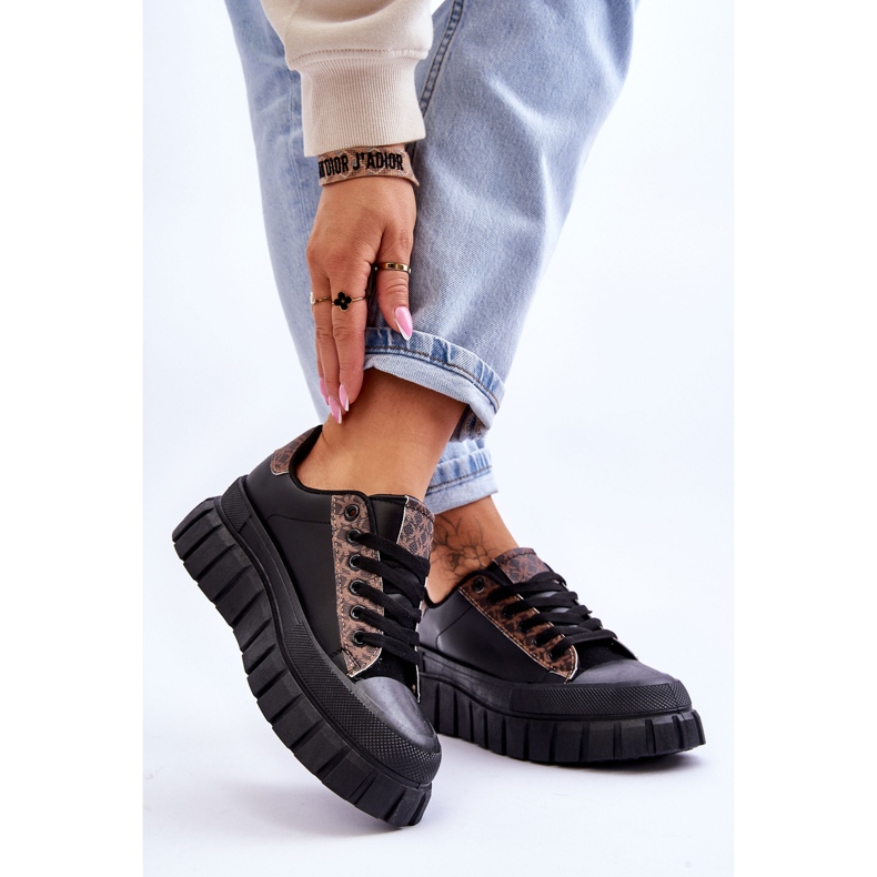 PG1 Női bőr tornacipő fekete Alison 2