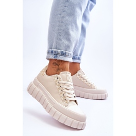 PG1 Női bőr tornacipő bézs Alison 2