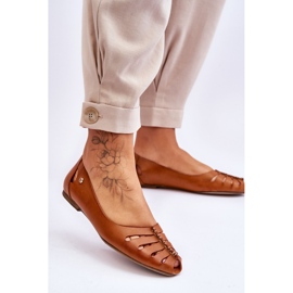 Lemar Kényelmes bőr balerina nőknek Barna Luka 2