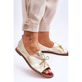 Női bőr balerinas Zazoo 2660/007 arany aranysárga 2