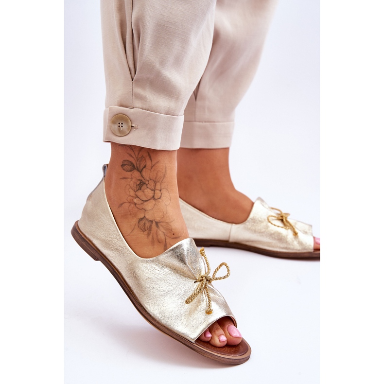 Női bőr balerinas Zazoo 2660/007 arany aranysárga 2
