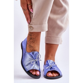 Női bőr balerinák Nicole 2660/066 kék 1