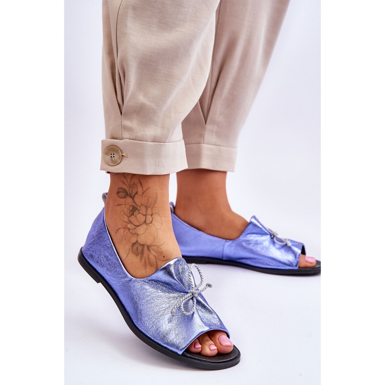 Női bőr balerinák Nicole 2660/066 kék 2