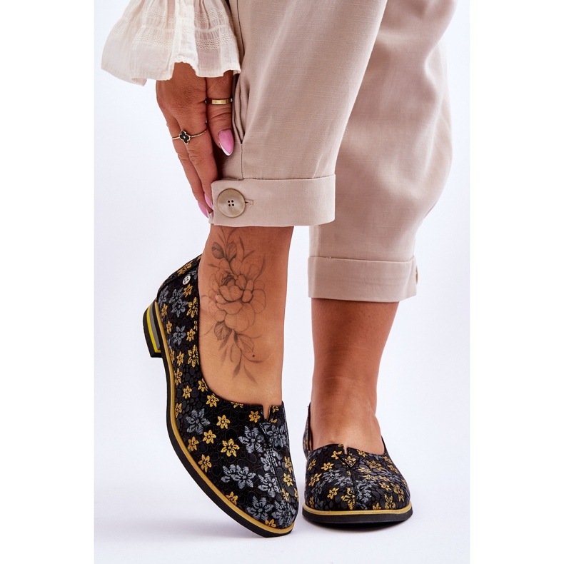 Bőr cipő Maciejka Yellow Flowers 05035-38 Fekete 1