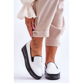 S.Barski Felcsúsztatható bőr tornacipő, fehér Madeline 1