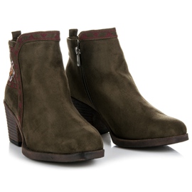 Kylie Etnikai mintás csizma zöld 2