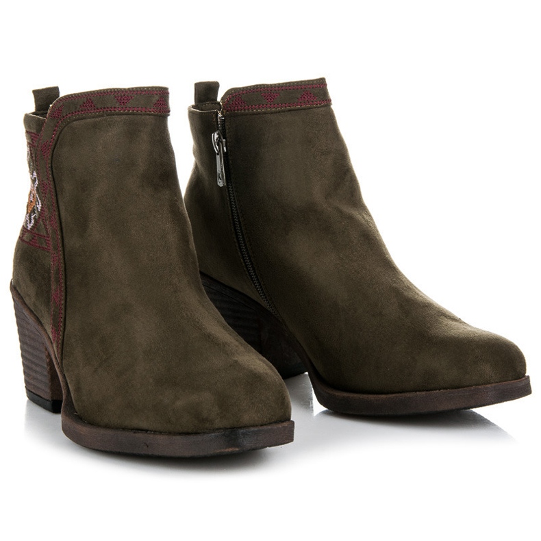 Kylie Etnikai mintás csizma zöld 2