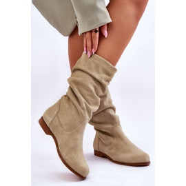 Női velúr csizma Maciejka 05057-09 Világos zöld 2