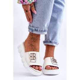 Vinceza Női Platform papucs bézs Monroe díszítéssel 1