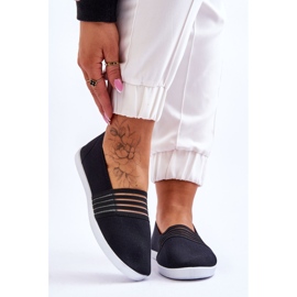 S.Barski Női bebújós textil tornacipő Fekete Lilis 1