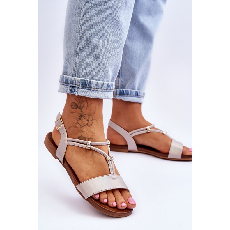 Női lapos szandál S.Barski KV-541-120 Arany aranysárga 2