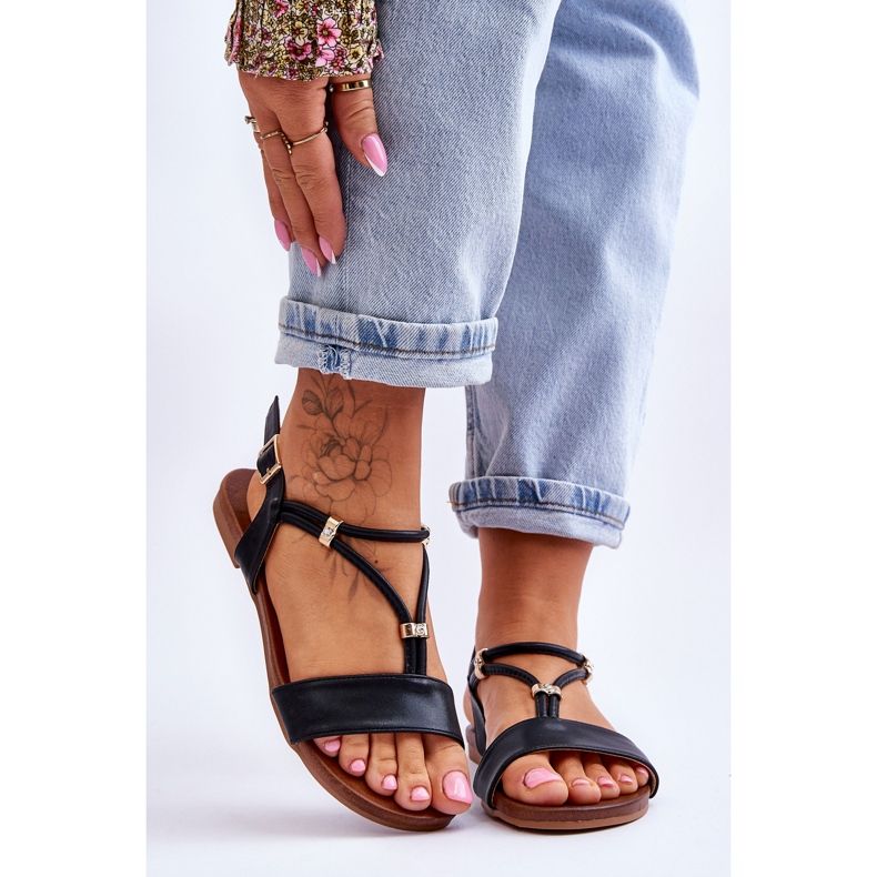 Női lapos szandál S.Barski KV-541-120 Fekete 1