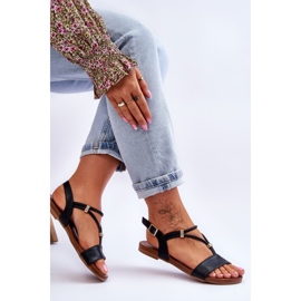 Női lapos szandál S.Barski KV-541-120 Fekete 2