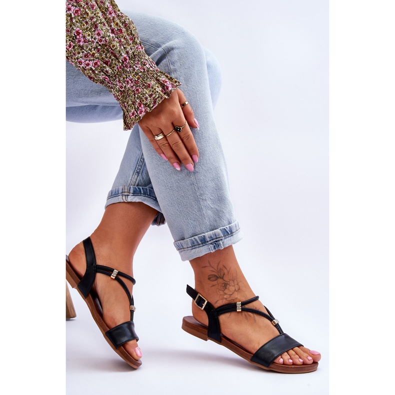 Női lapos szandál S.Barski KV-541-120 Fekete 2