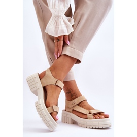 Női Big Star velúr szandál LL276036 bézs 2