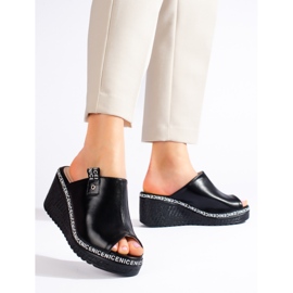 Női fekete Shelovet ékpapucs 2