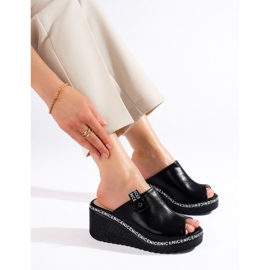 Női fekete Shelovet ékpapucs 1