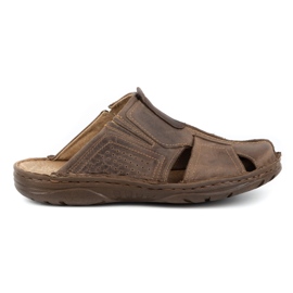 Polbut Férfi bőr papucs 312 barna 1