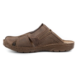 Polbut Férfi bőr papucs 312 barna 2