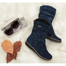 Olivier Bőr csizma Emi Warm Blue kék 1