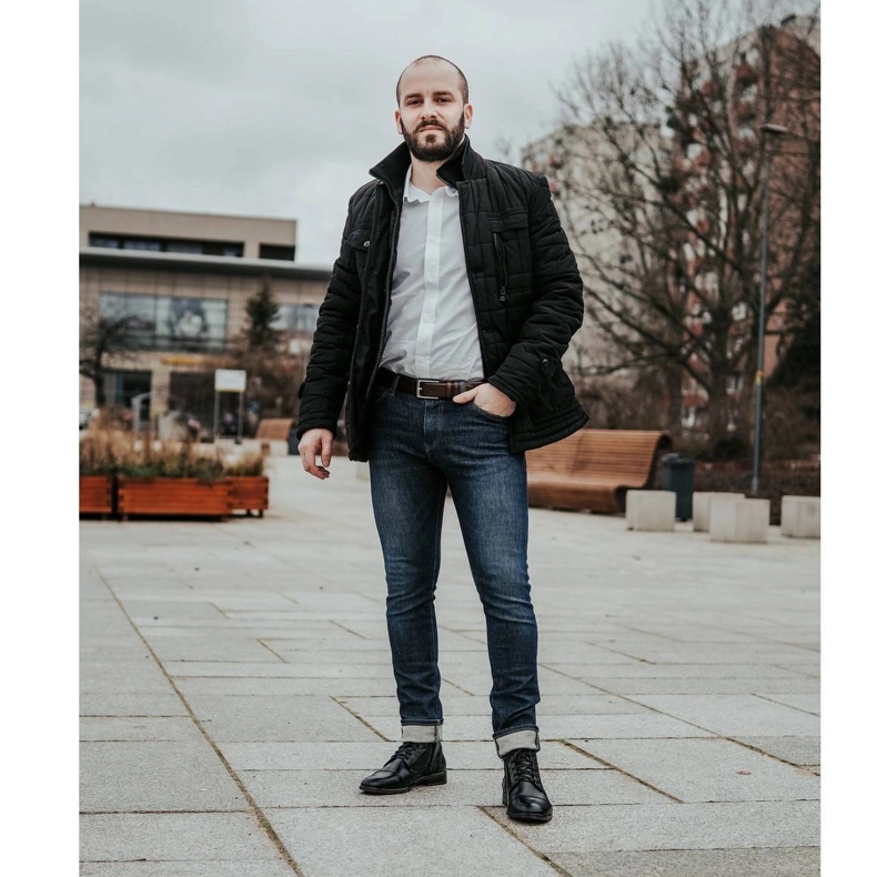 KENT Férfi bőr Chelsea csizma 287D Św fekete 2