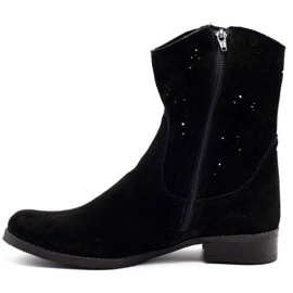 Olivier Kényelmes Janet fekete áttört csizma 1