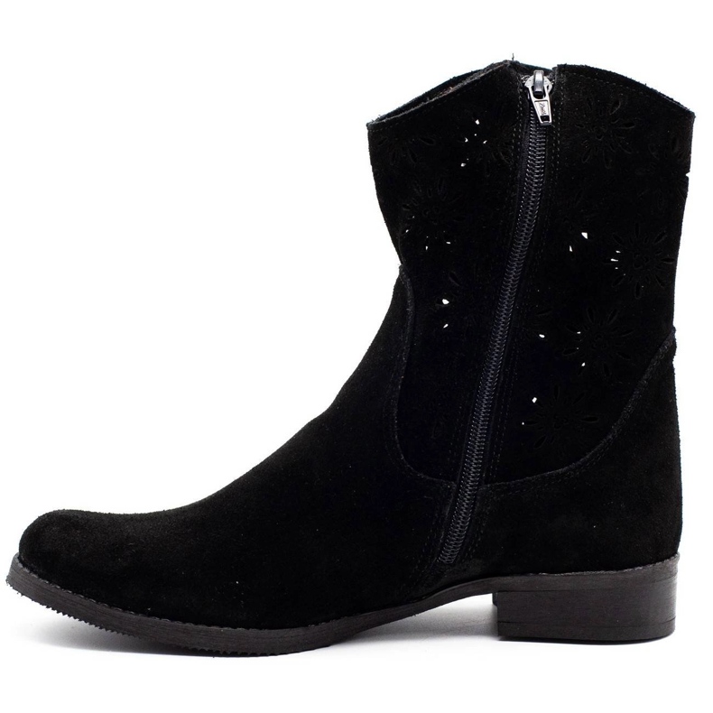 Olivier Kényelmes Janet fekete áttört csizma 1