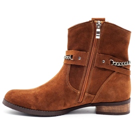 Olivier Női csizma Luna piros lánccal szigetelve narancs 1