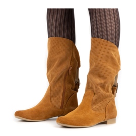 Olivier Áttört Elena csizma piros narancs 1