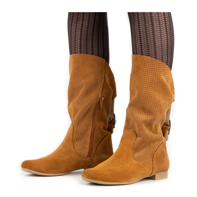 Olivier Áttört Elena csizma piros narancssárga 1