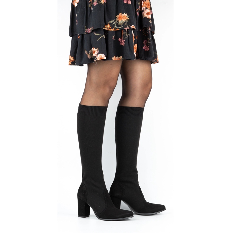 Exquisite Női magas sarkú csizma 1271 fekete 2