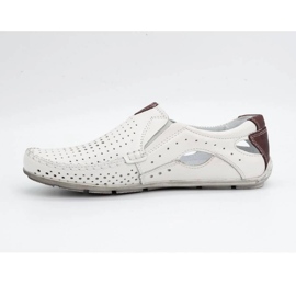 Olivier Férfi fehér bőr mokaszin 901 nyári cipő 2