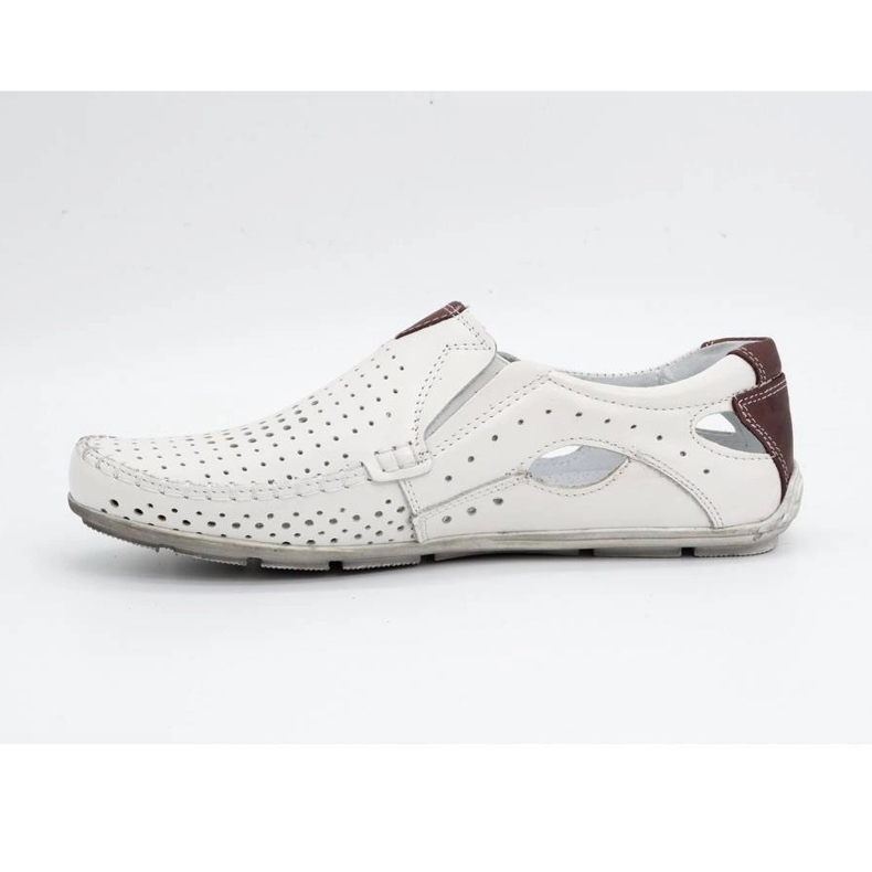 Olivier Férfi fehér bőr mokaszin 901 nyári cipő 2