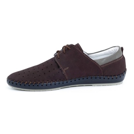 Olivier Férfi bőr nyári cipő 744LMA bordó sokszínű 1