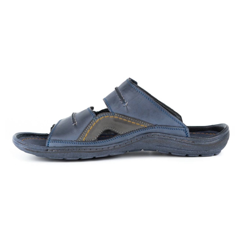 Olivier Férfi bőr papucs 335GT sötétkék 1