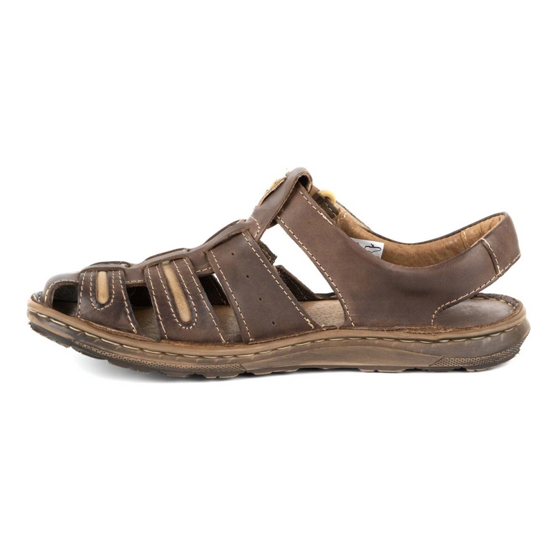 Olivier Nyári férfi bőr szandál 230MA sötétbarna 1