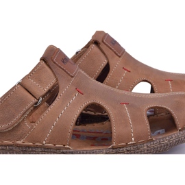 Kampol Férfi bőr papucs 217 / 22KAM barna 1