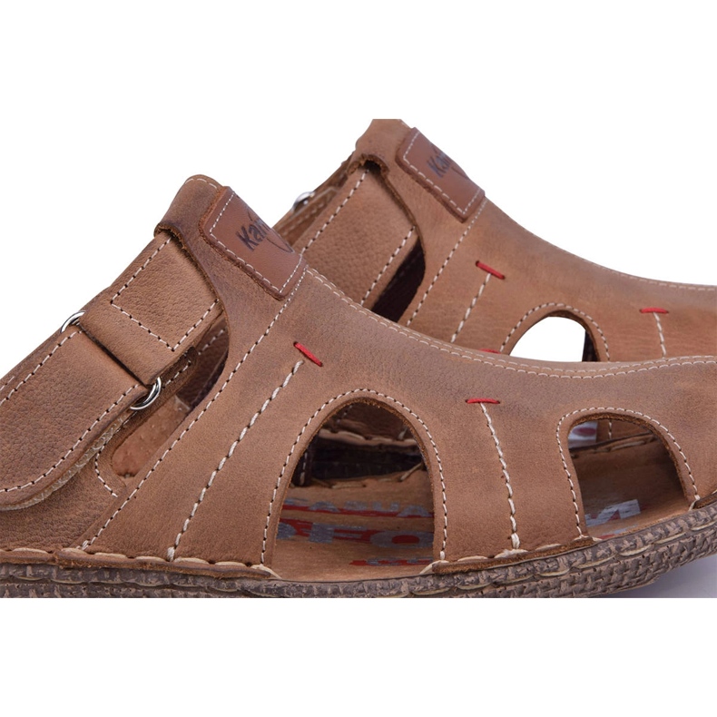 Kampol Férfi bőr papucs 217 / 22KAM barna 1