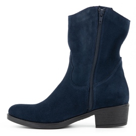 Olivier Női áttört magassarkú Angela sötétkék csizma 1