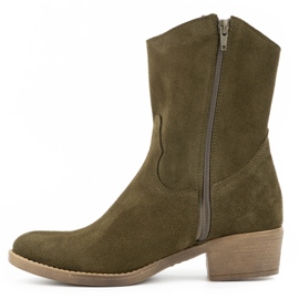 Olivier Női áttört magassarkú Angela zöld csizma 1 Olivier Női áttört magassarkú Angela zöld csizma 1