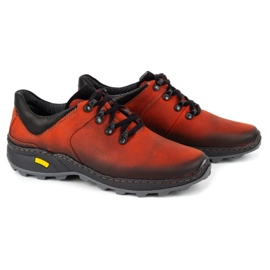 Olivier Férfi bőr trekking cipő 890MA piros 3