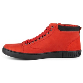 Polbut Férfi bőr creepers cipő 2108sw piros 1