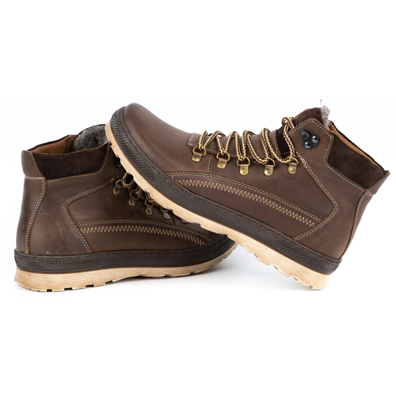 Olivier Férfi hőszigetelt bőr cipő 378MA barna 2 Olivier Férfi hőszigetelt bőr cipő 378MA barna 2