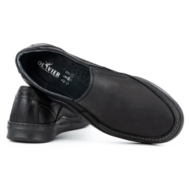 Olivier Férfi bőr bebújós cipő SLIP-ON 216GT fekete 4